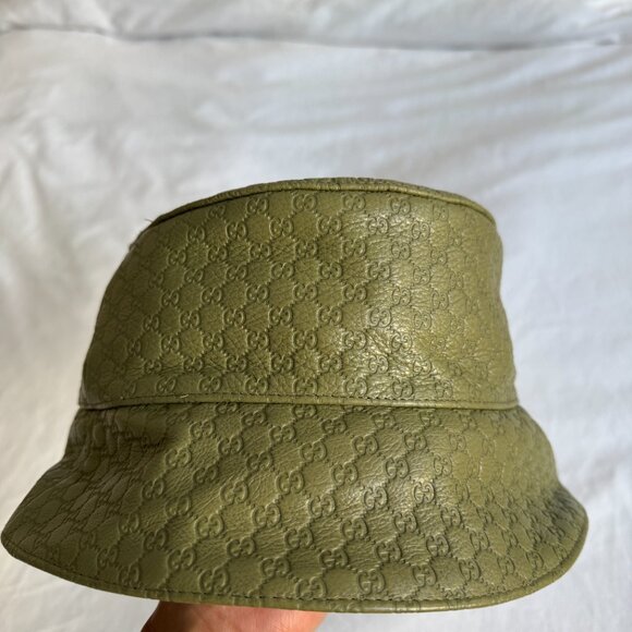 GUCCI DAPPER DAN LEATHER BUCKET HAT - Picture 2 of 8